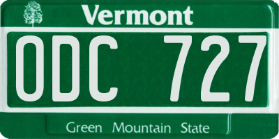 VT license plate ODC727