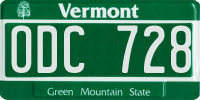VT license plate ODC728