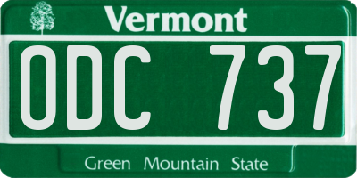 VT license plate ODC737