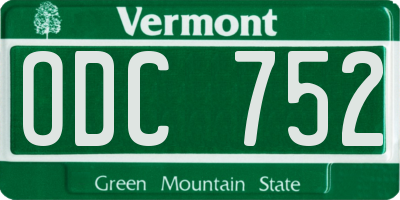 VT license plate ODC752