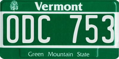 VT license plate ODC753