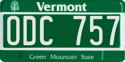 VT license plate ODC757