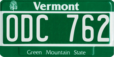 VT license plate ODC762