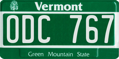 VT license plate ODC767