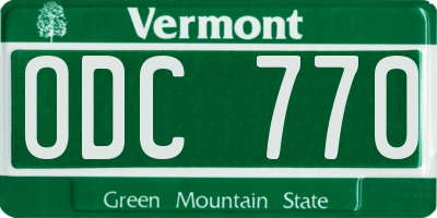 VT license plate ODC770