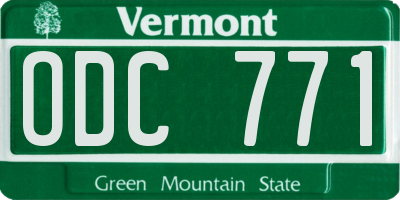 VT license plate ODC771