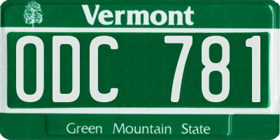 VT license plate ODC781
