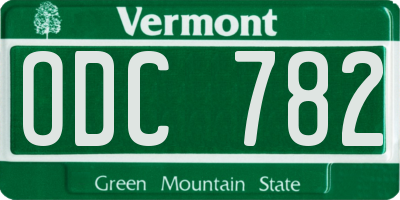 VT license plate ODC782