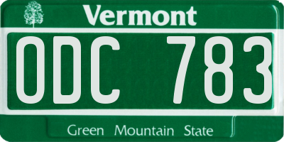 VT license plate ODC783