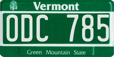 VT license plate ODC785