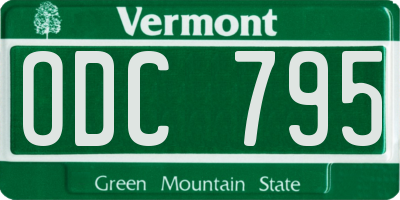 VT license plate ODC795