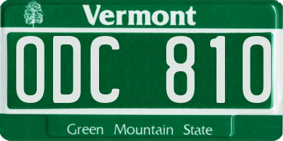VT license plate ODC810