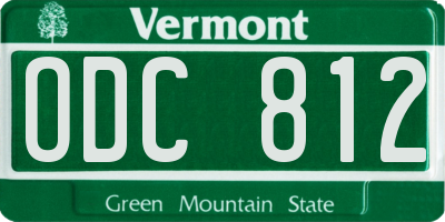 VT license plate ODC812