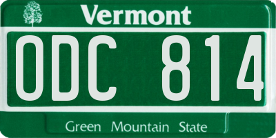 VT license plate ODC814