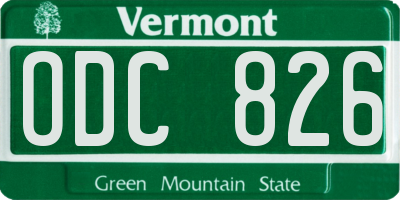 VT license plate ODC826