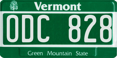 VT license plate ODC828