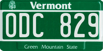 VT license plate ODC829
