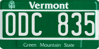 VT license plate ODC835