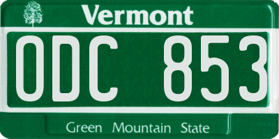 VT license plate ODC853
