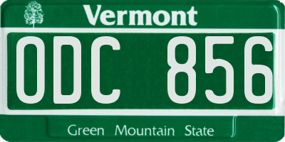 VT license plate ODC856