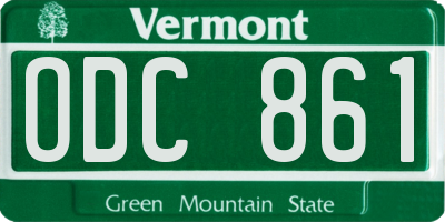VT license plate ODC861