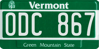 VT license plate ODC867