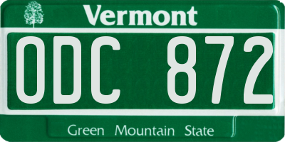 VT license plate ODC872