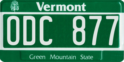 VT license plate ODC877