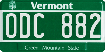VT license plate ODC882