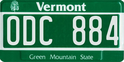 VT license plate ODC884