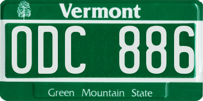 VT license plate ODC886