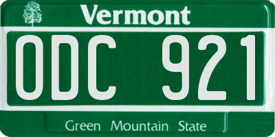 VT license plate ODC921