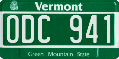 VT license plate ODC941