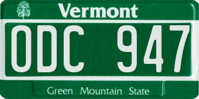 VT license plate ODC947