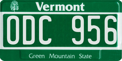 VT license plate ODC956