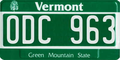 VT license plate ODC963