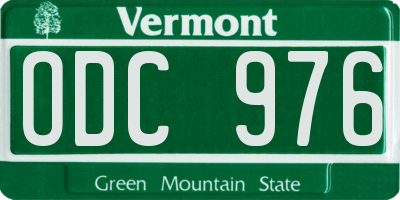 VT license plate ODC976