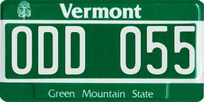 VT license plate ODD055