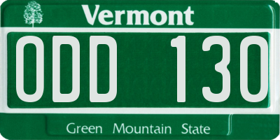 VT license plate ODD130