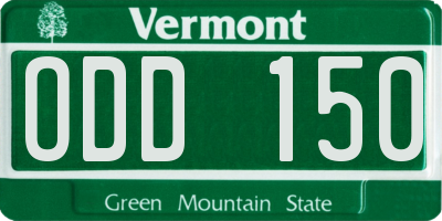 VT license plate ODD150