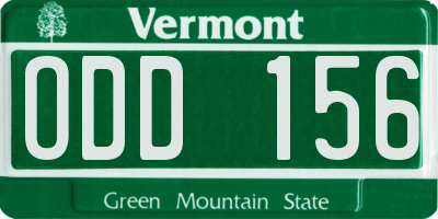 VT license plate ODD156