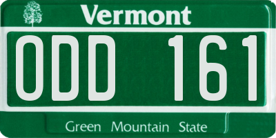 VT license plate ODD161