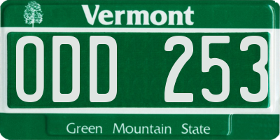 VT license plate ODD253