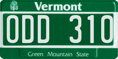 VT license plate ODD310