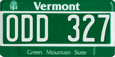VT license plate ODD327