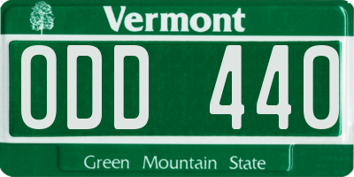 VT license plate ODD440