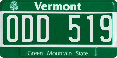 VT license plate ODD519
