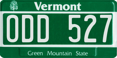 VT license plate ODD527