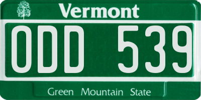 VT license plate ODD539