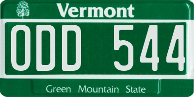 VT license plate ODD544